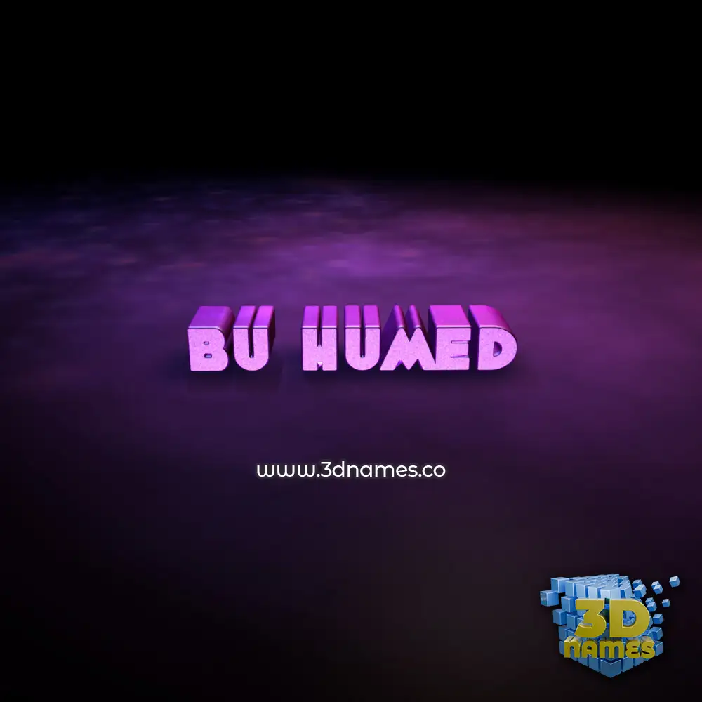 bu humed in Big Purple style - 3D name wallpaper