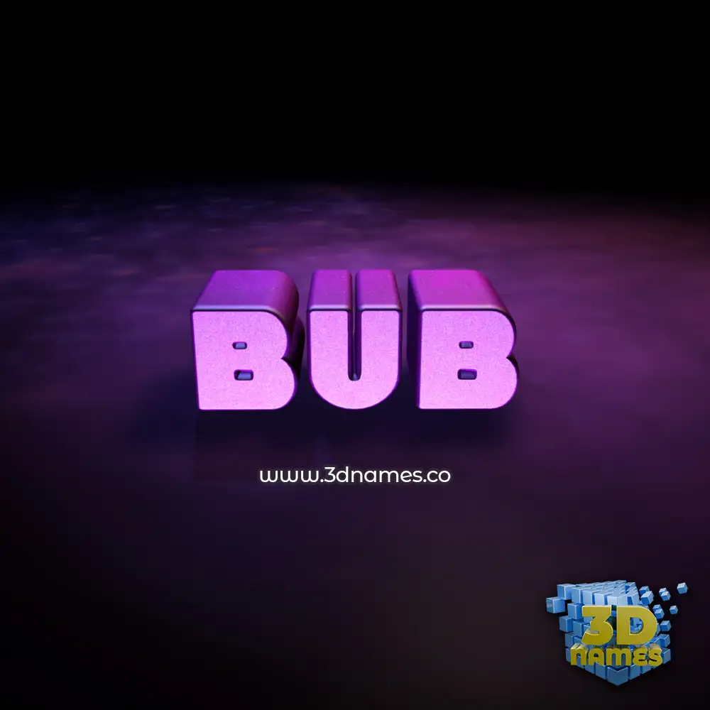 bub in Big Purple style - 3D name wallpaper