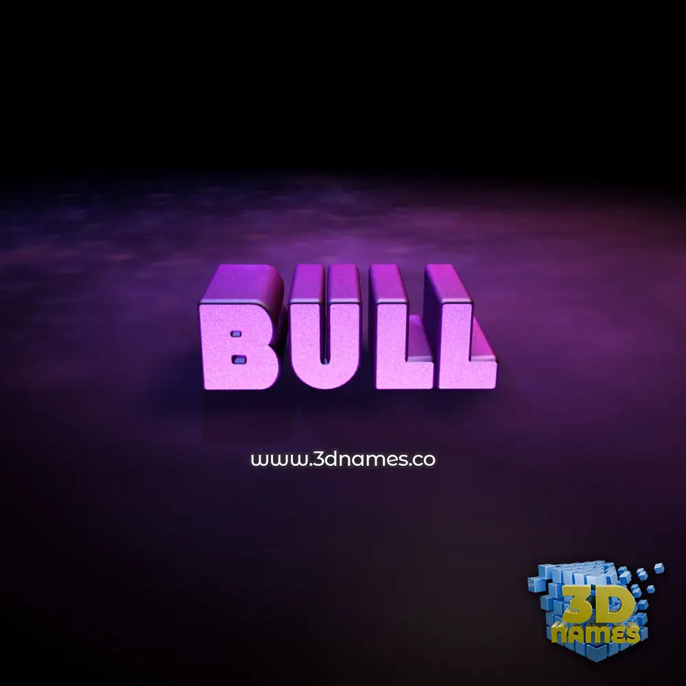 bull in Big Purple style - 3D name wallpaper