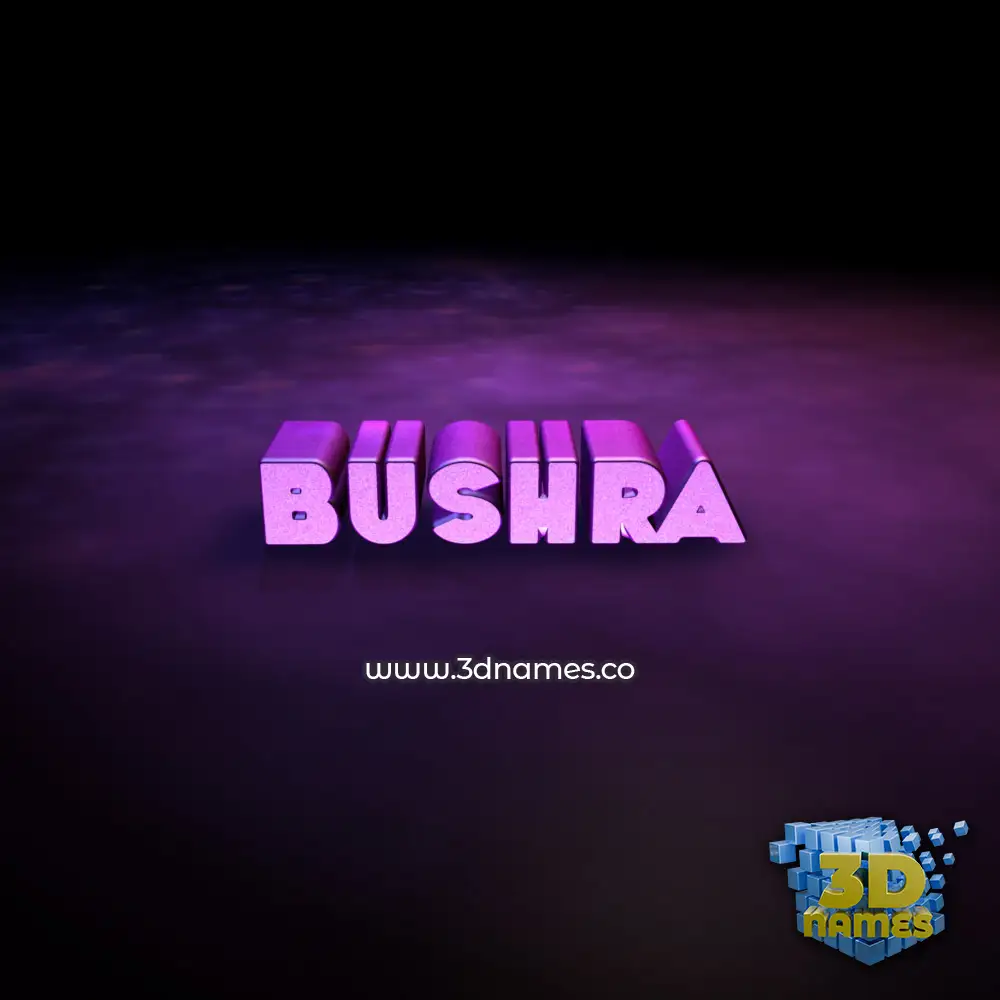 bushra in Big Purple style - 3D name wallpaper