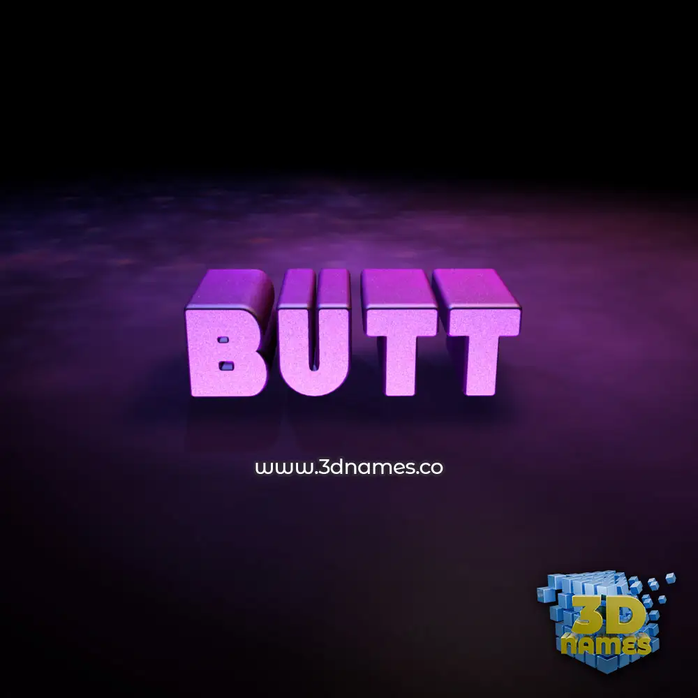butt in Big Purple style - 3D name wallpaper
