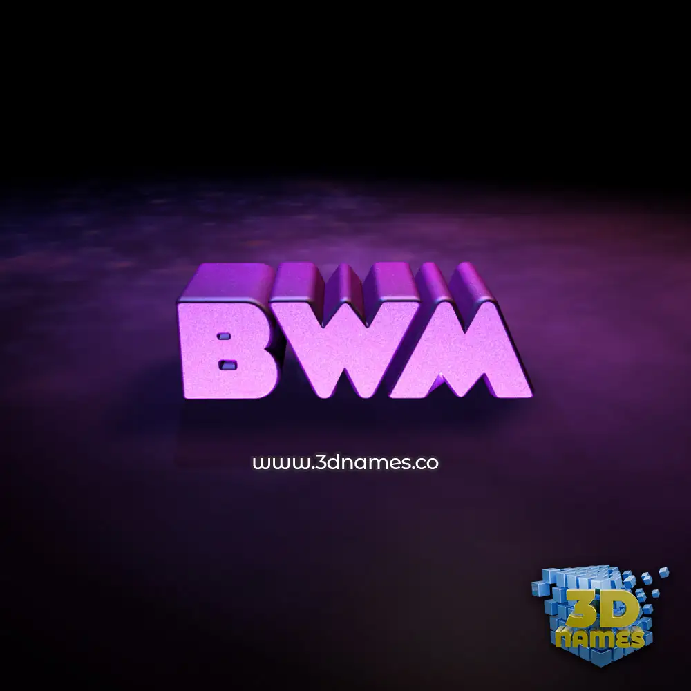 bwm in Big Purple style - 3D name wallpaper