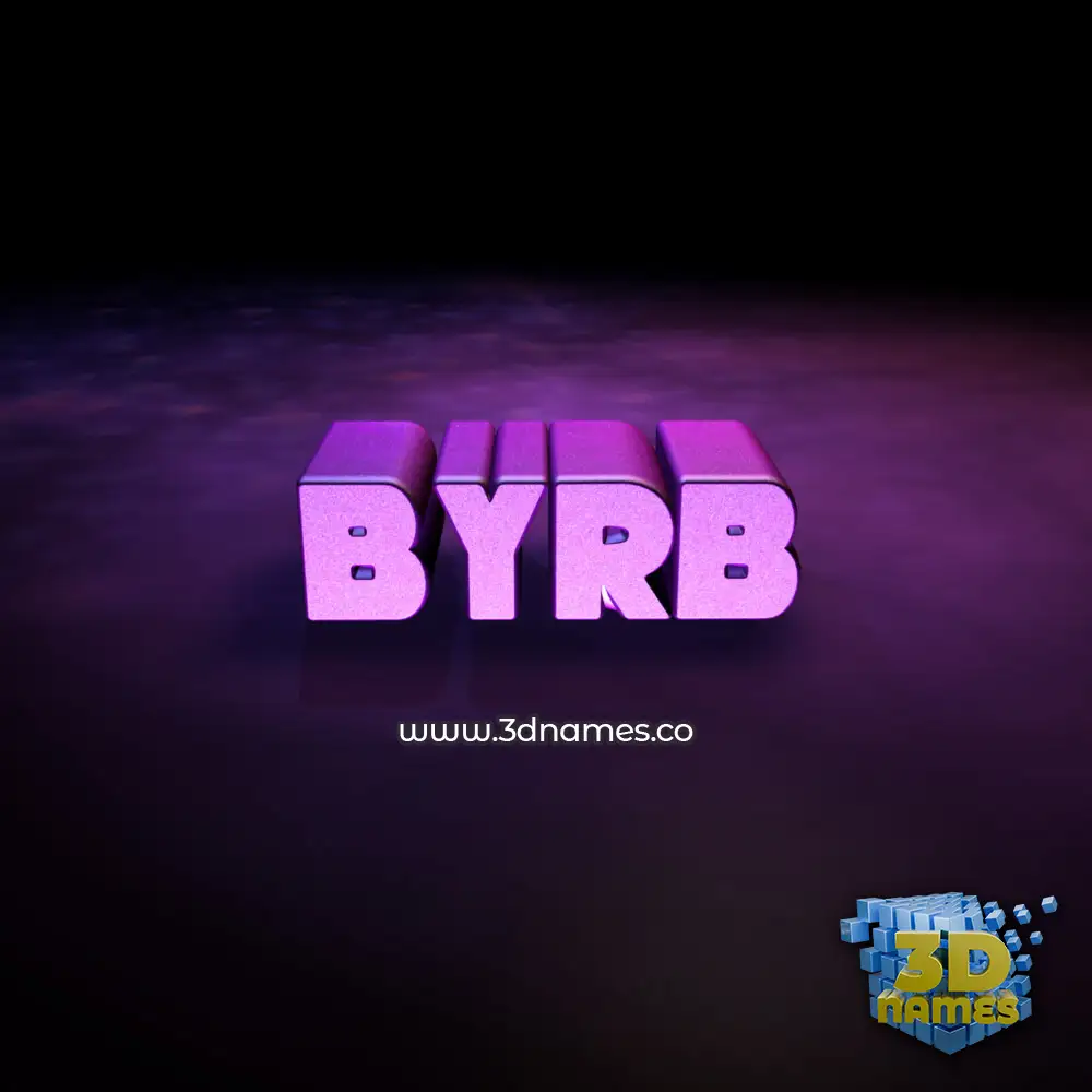 byrb in Big Purple style - 3D name wallpaper