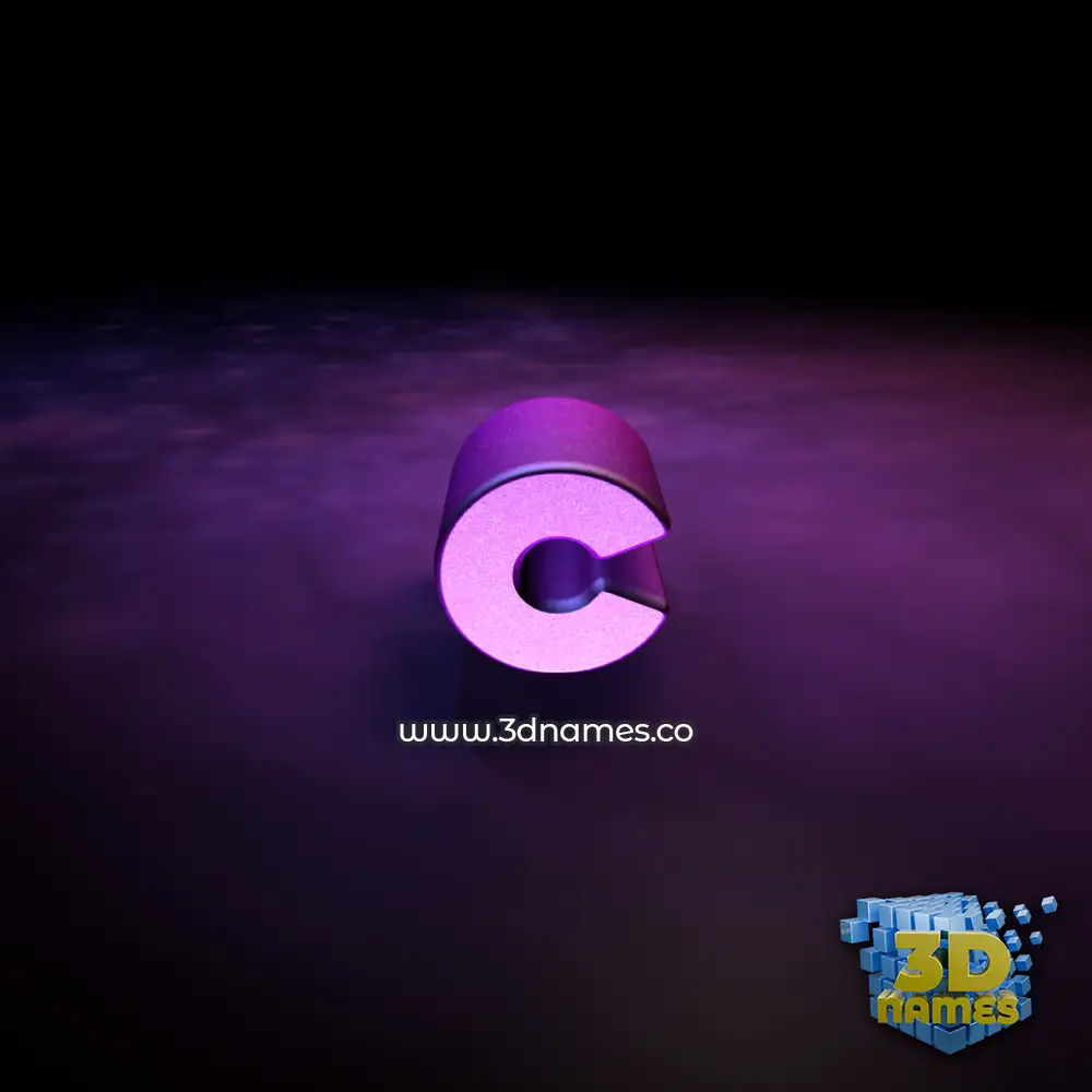 c in Big Purple style - 3D name wallpaper