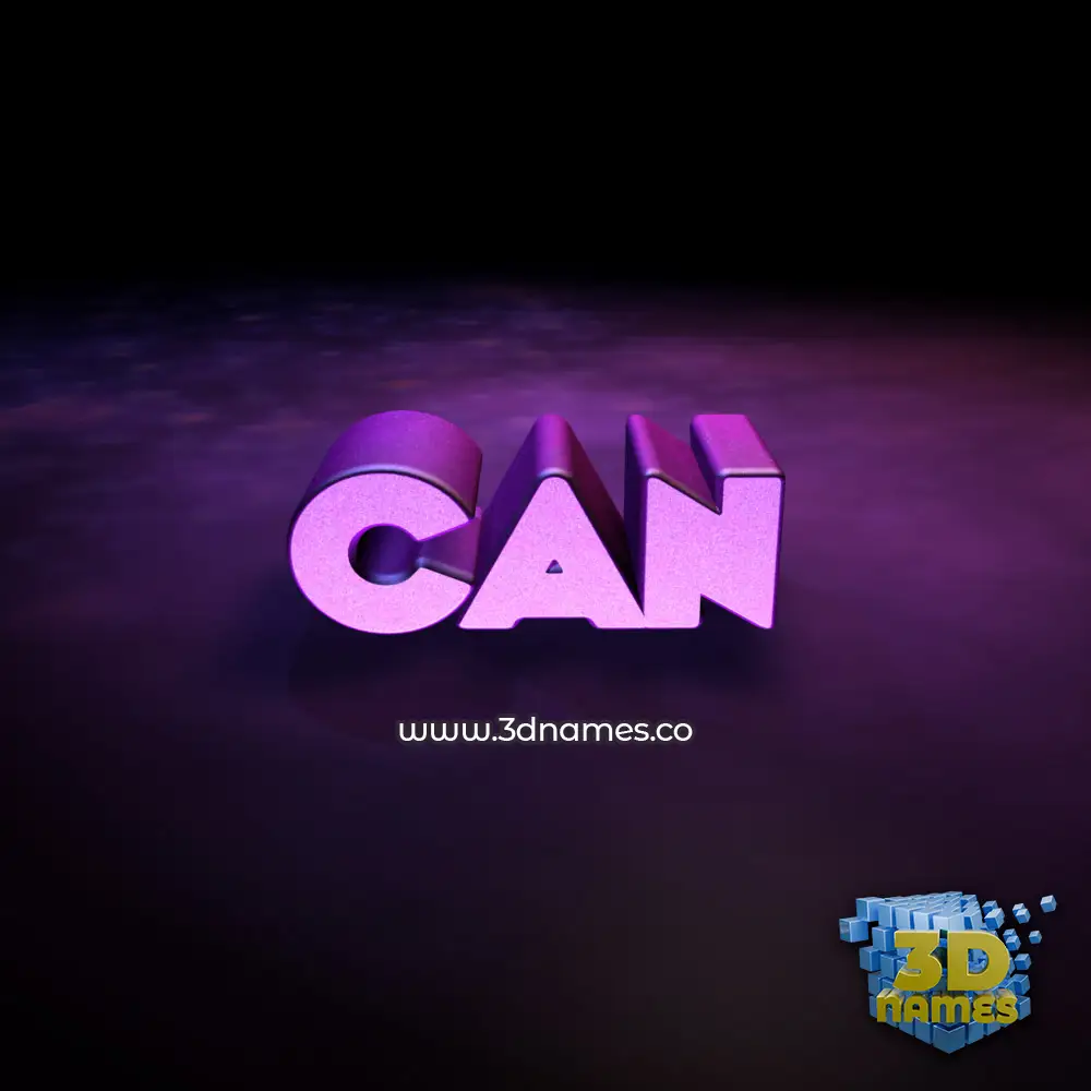 can in Big Purple style - 3D name wallpaper