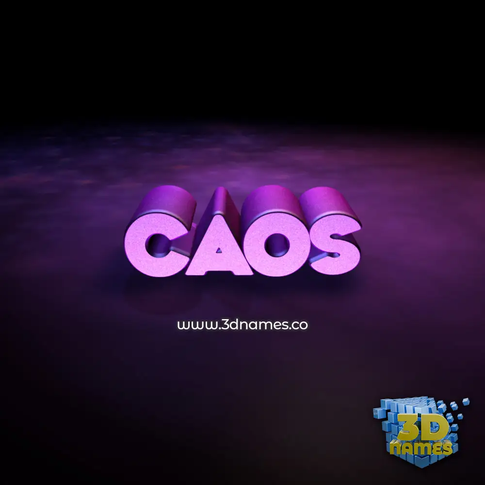 caos in Big Purple style - 3D name wallpaper