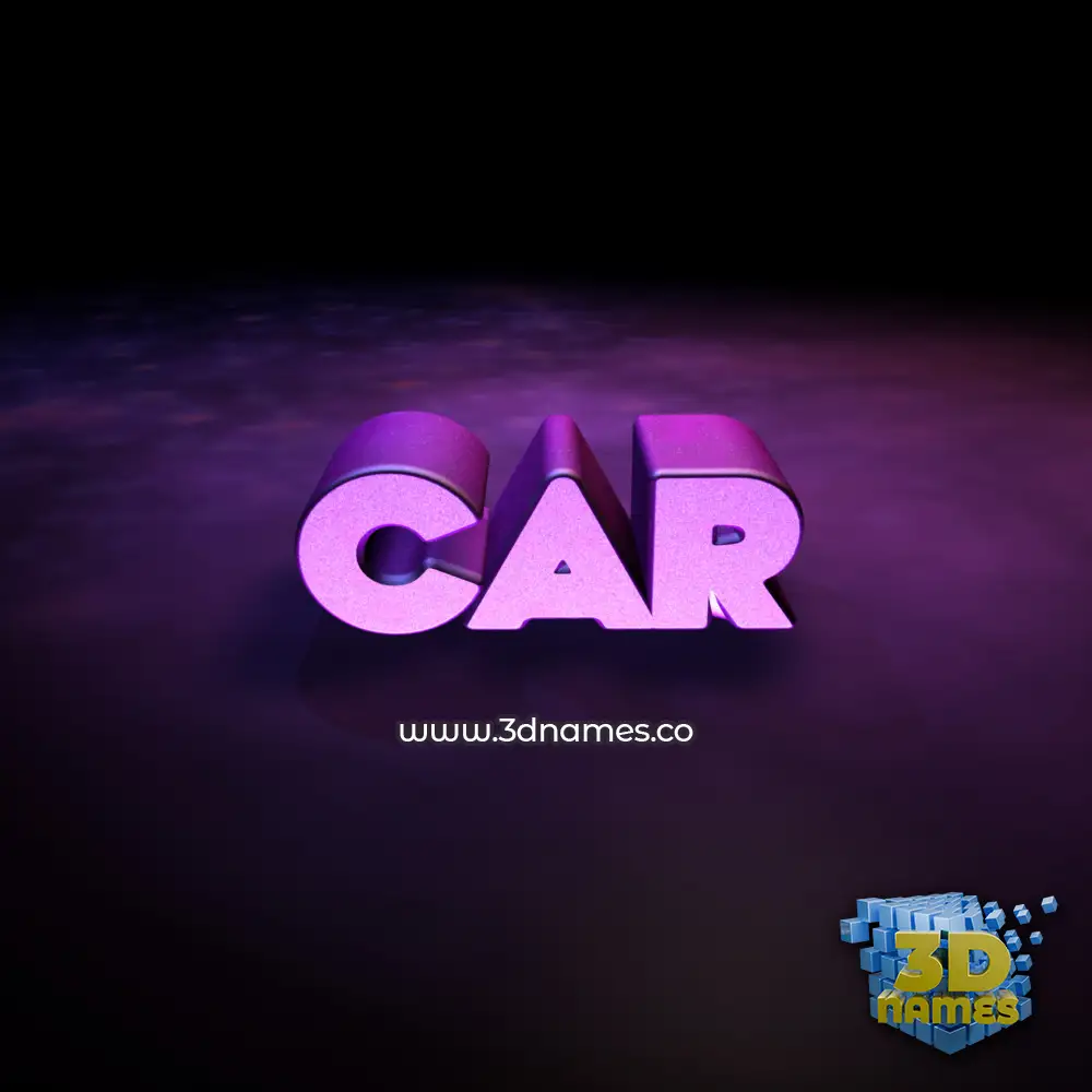 car in Big Purple style - 3D name wallpaper