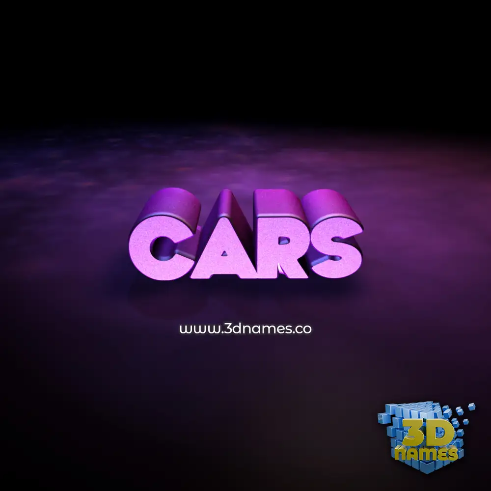 cars in Big Purple style - 3D name wallpaper
