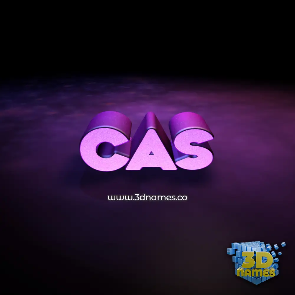 cas in Big Purple style - 3D name wallpaper