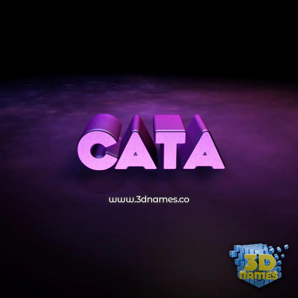 cata in Big Purple style - 3D name wallpaper