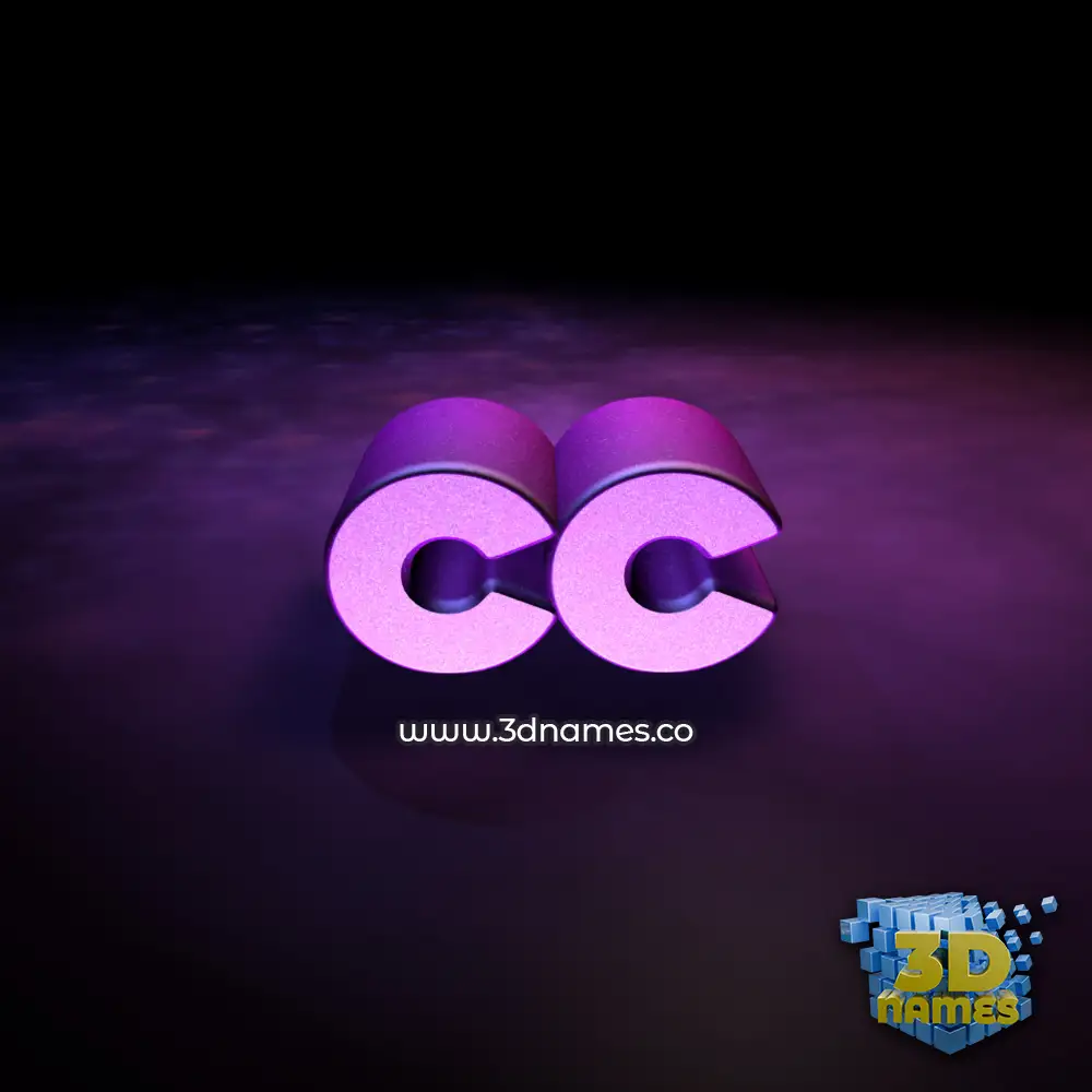 cc in Big Purple style - 3D name wallpaper