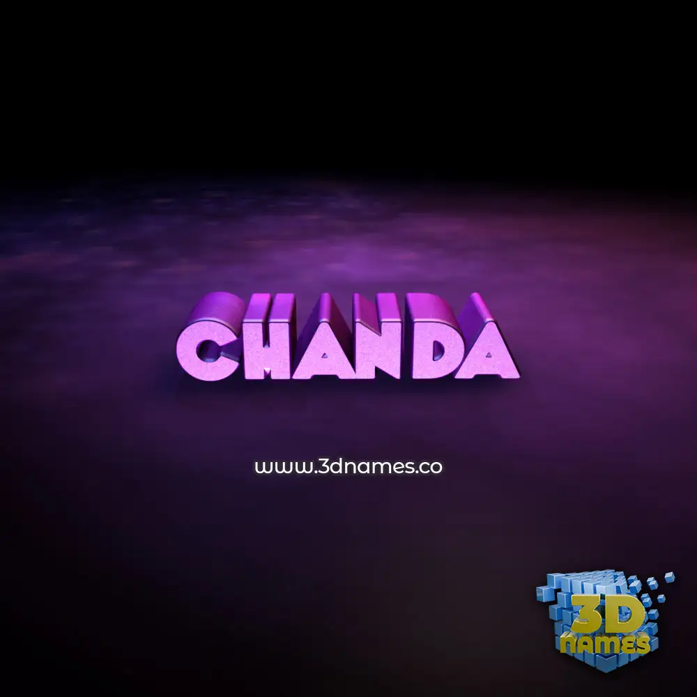 chanda in Big Purple style - 3D name wallpaper