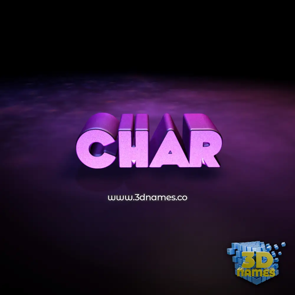 char in Big Purple style - 3D name wallpaper