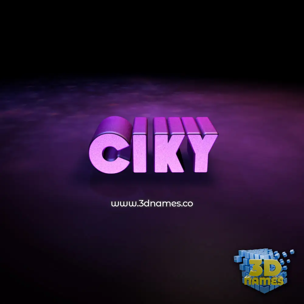ciky in Big Purple style - 3D name wallpaper