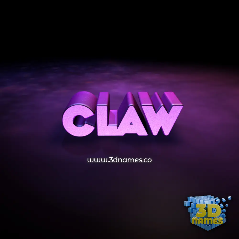 claw in Big Purple style - 3D name wallpaper