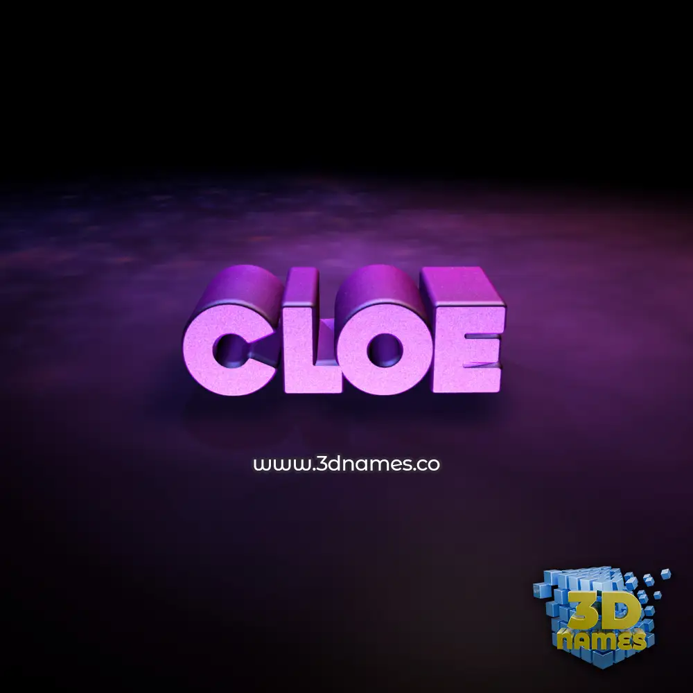 cloe in Big Purple style - 3D name wallpaper