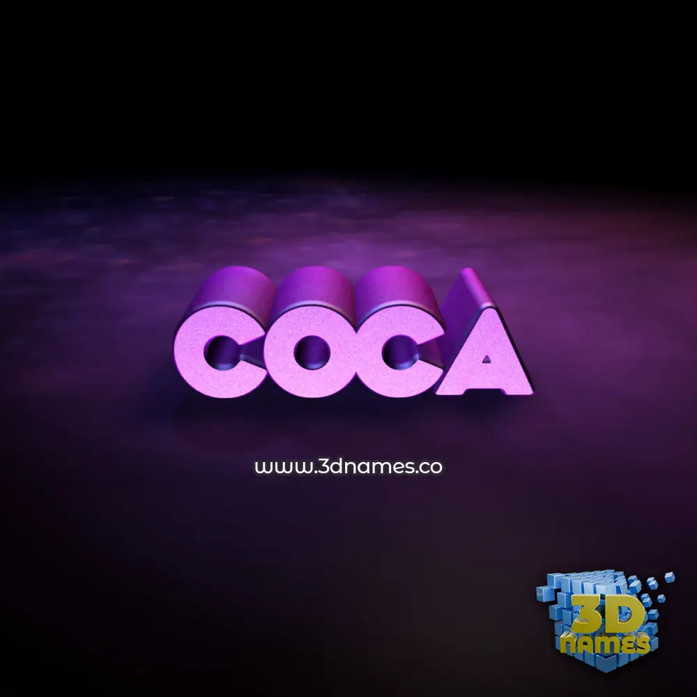 coca in Big Purple style - 3D name wallpaper
