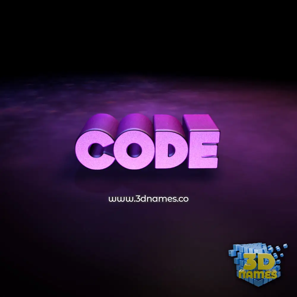 code in Big Purple style - 3D name wallpaper