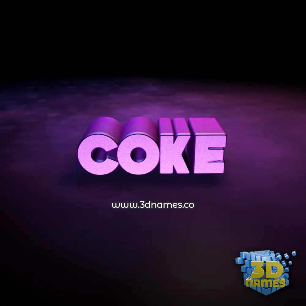 coke in Big Purple style - 3D name wallpaper