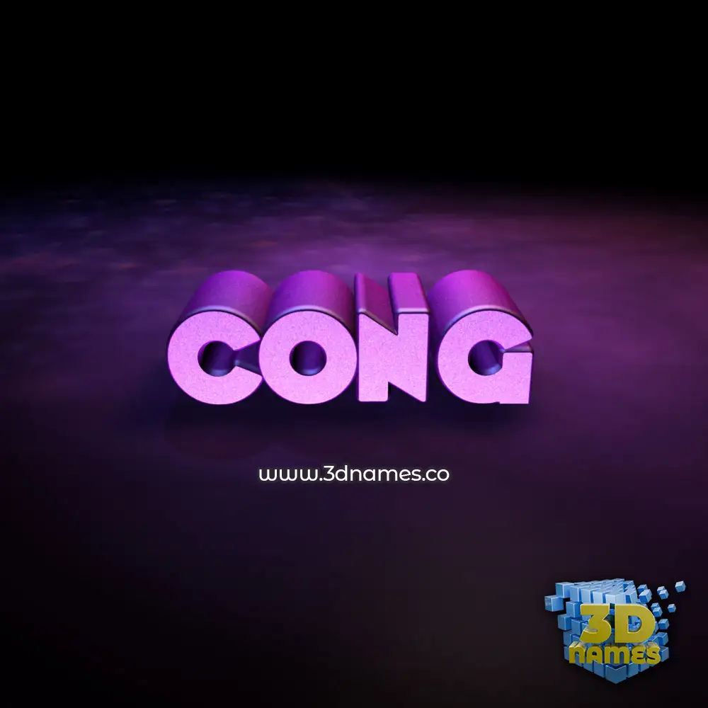 cong in Big Purple style - 3D name wallpaper