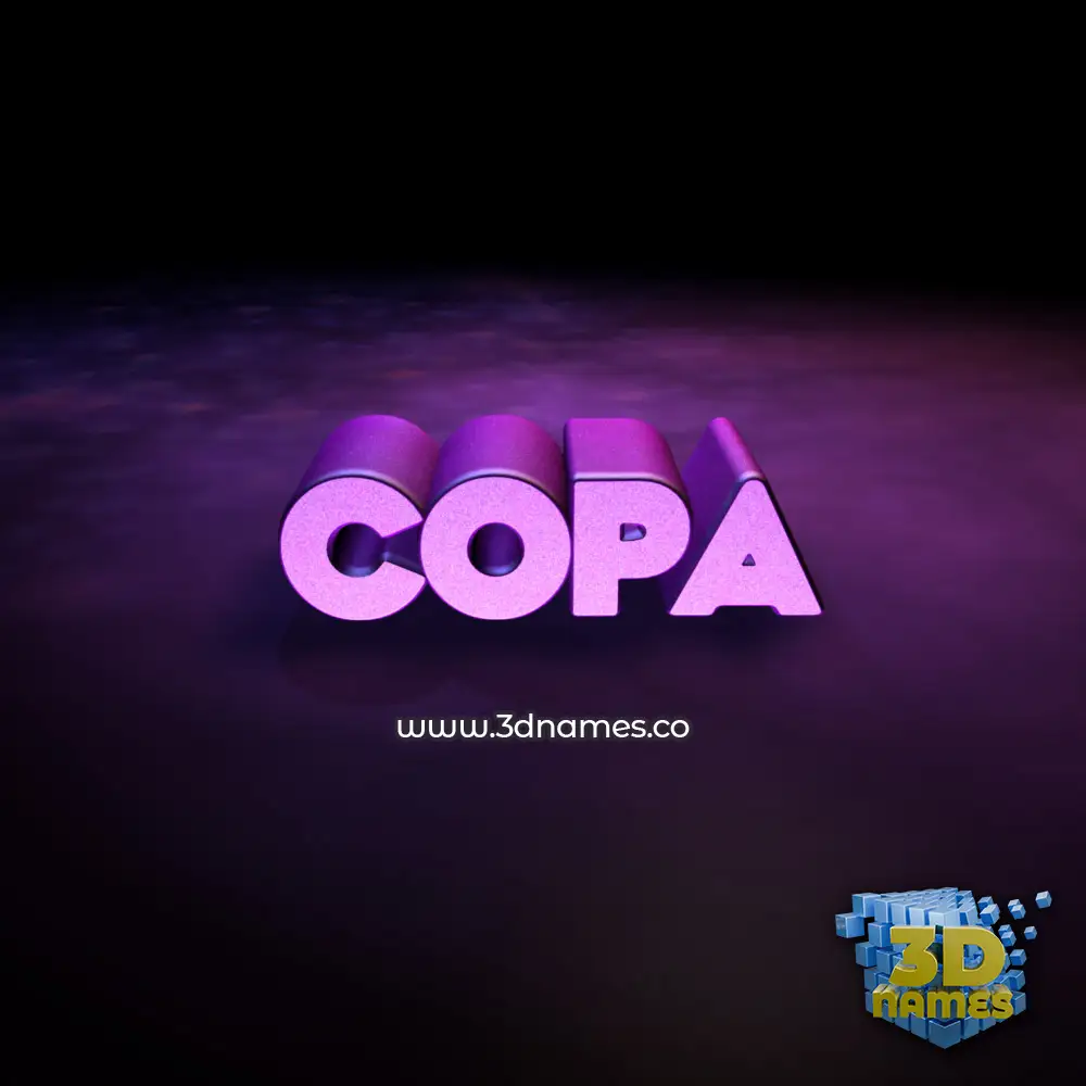 copa in Big Purple style - 3D name wallpaper