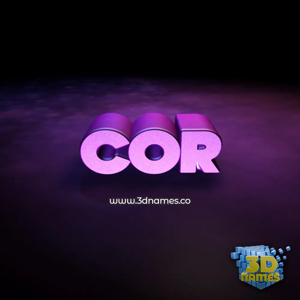 cor in Big Purple style - 3D name wallpaper