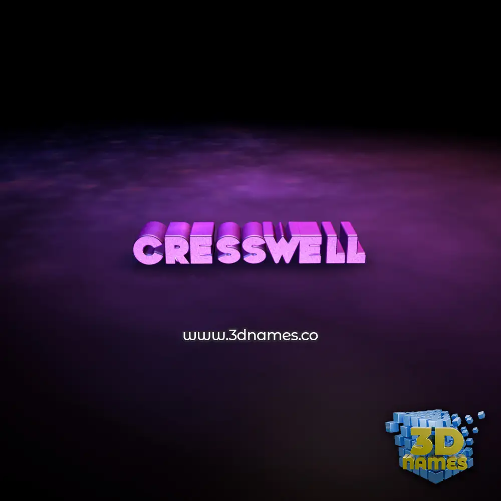 cresswell in Big Purple style - 3D name wallpaper