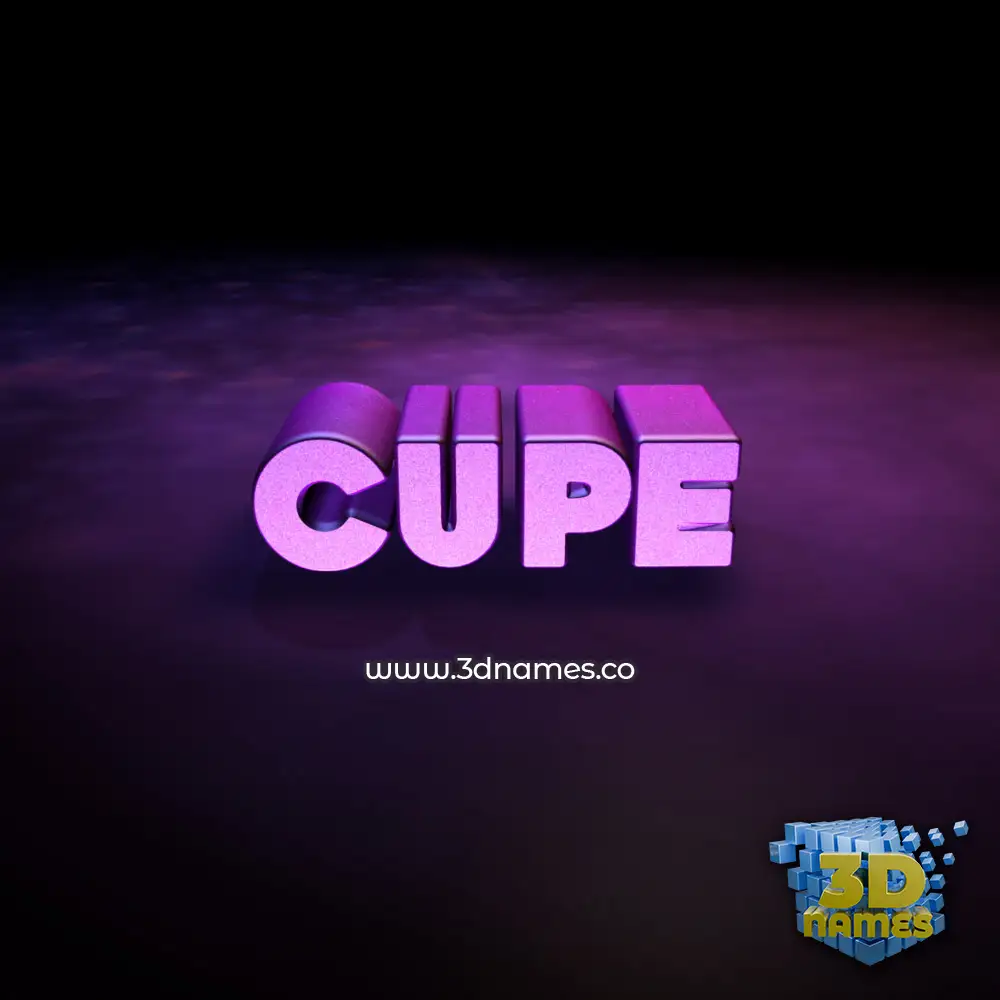 cupe in Big Purple style - 3D name wallpaper