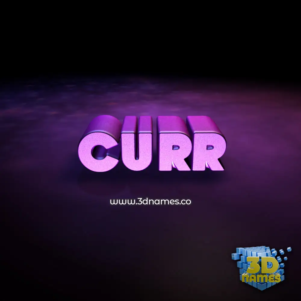 curr in Big Purple style - 3D name wallpaper