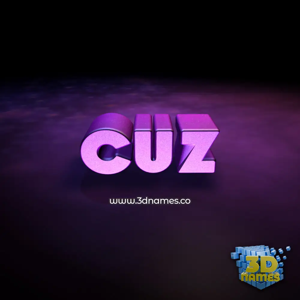 cuz in Big Purple style - 3D name wallpaper