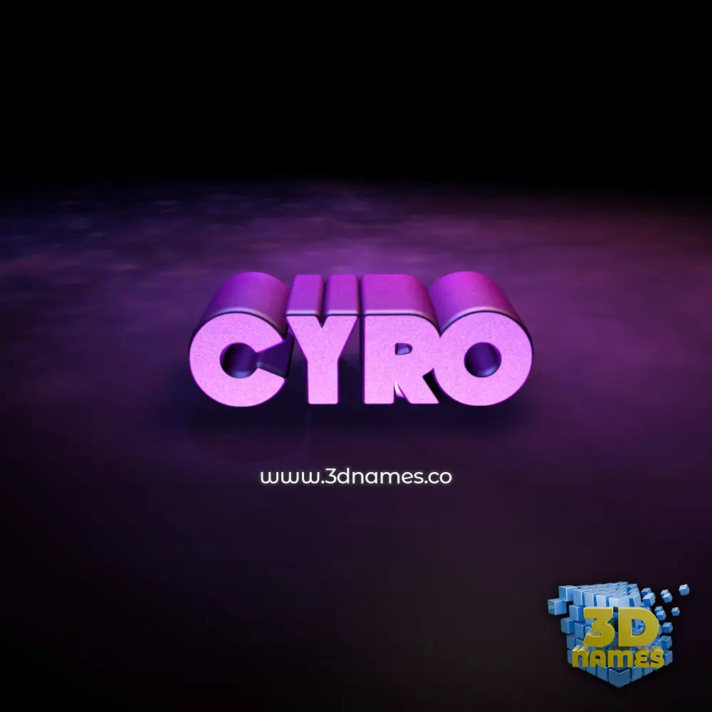 cyro in Big Purple style - 3D name wallpaper