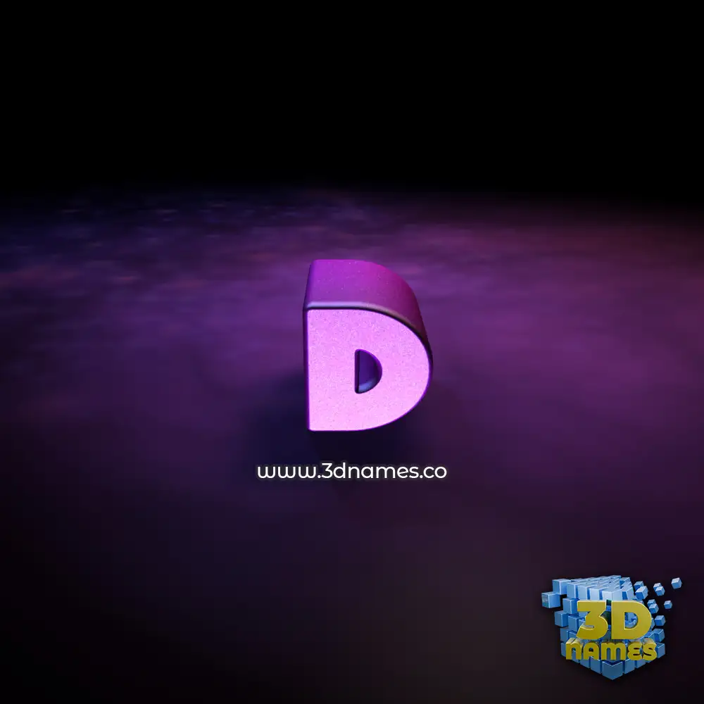 d in Big Purple style - 3D name wallpaper