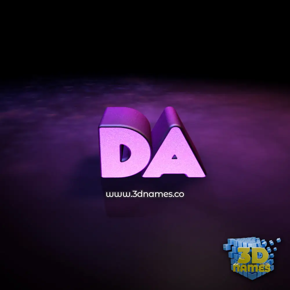 da in Big Purple style - 3D name wallpaper