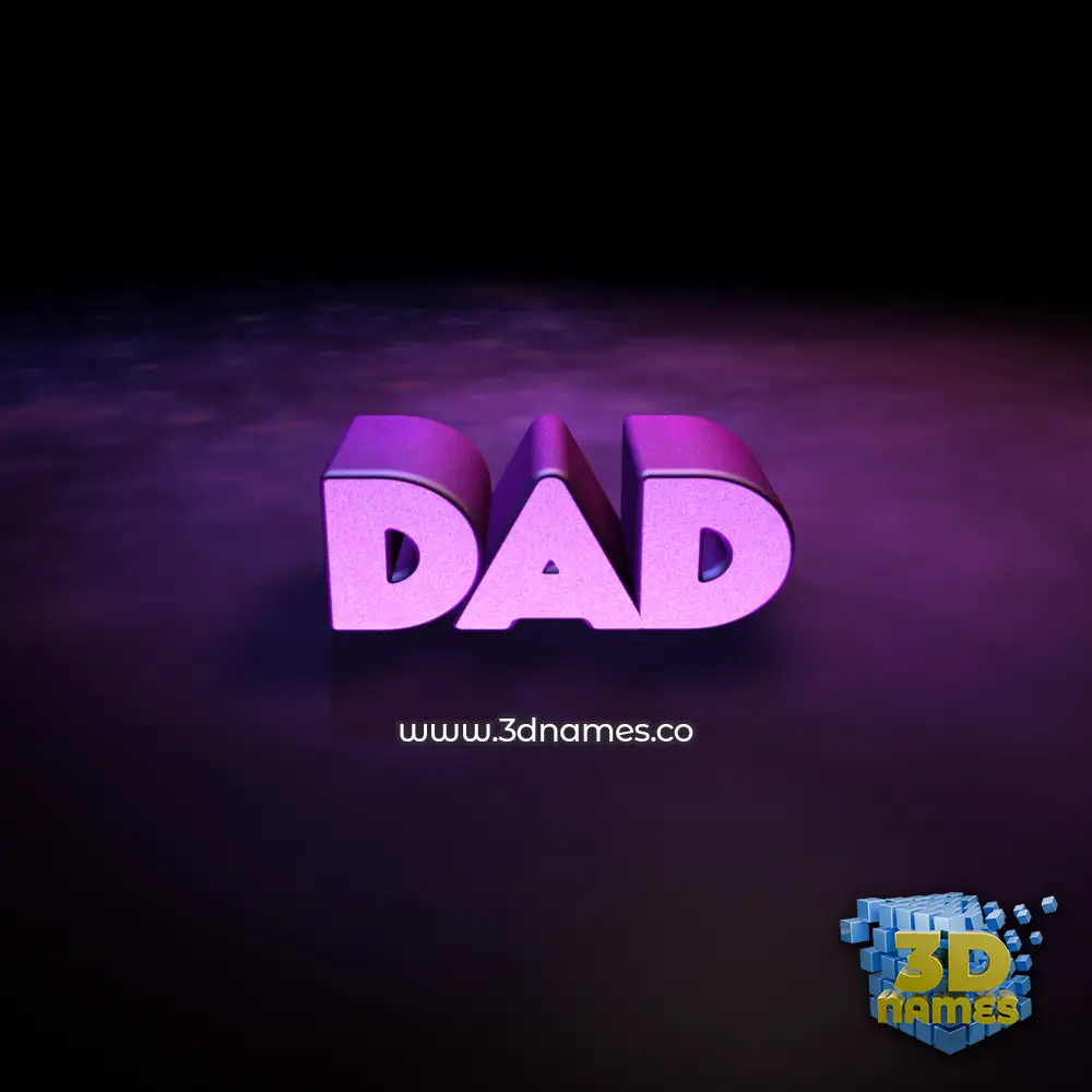 dad in Big Purple style - 3D name wallpaper