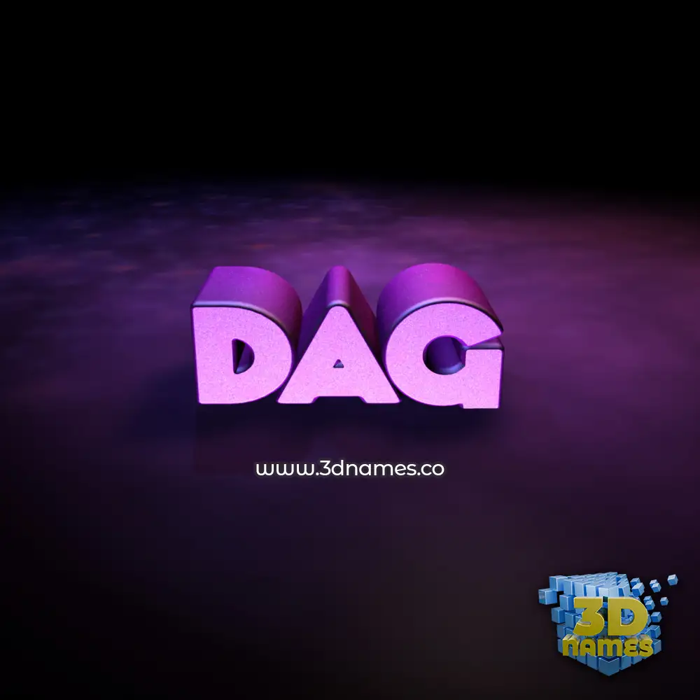 dag in Big Purple style - 3D name wallpaper