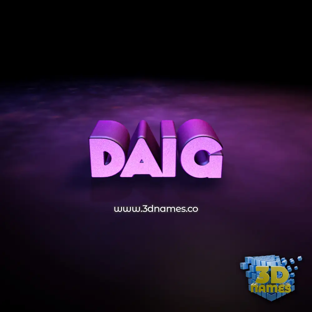 daig in Big Purple style - 3D name wallpaper
