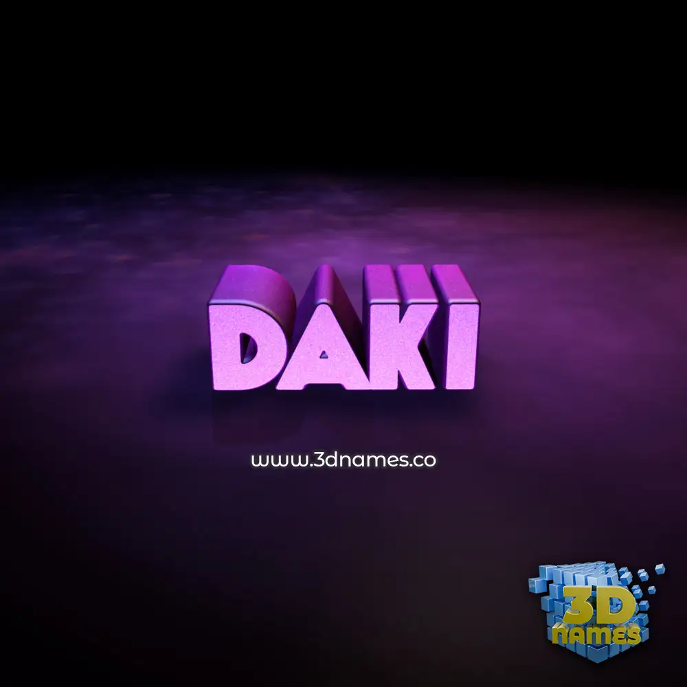 daki in Big Purple style - 3D name wallpaper