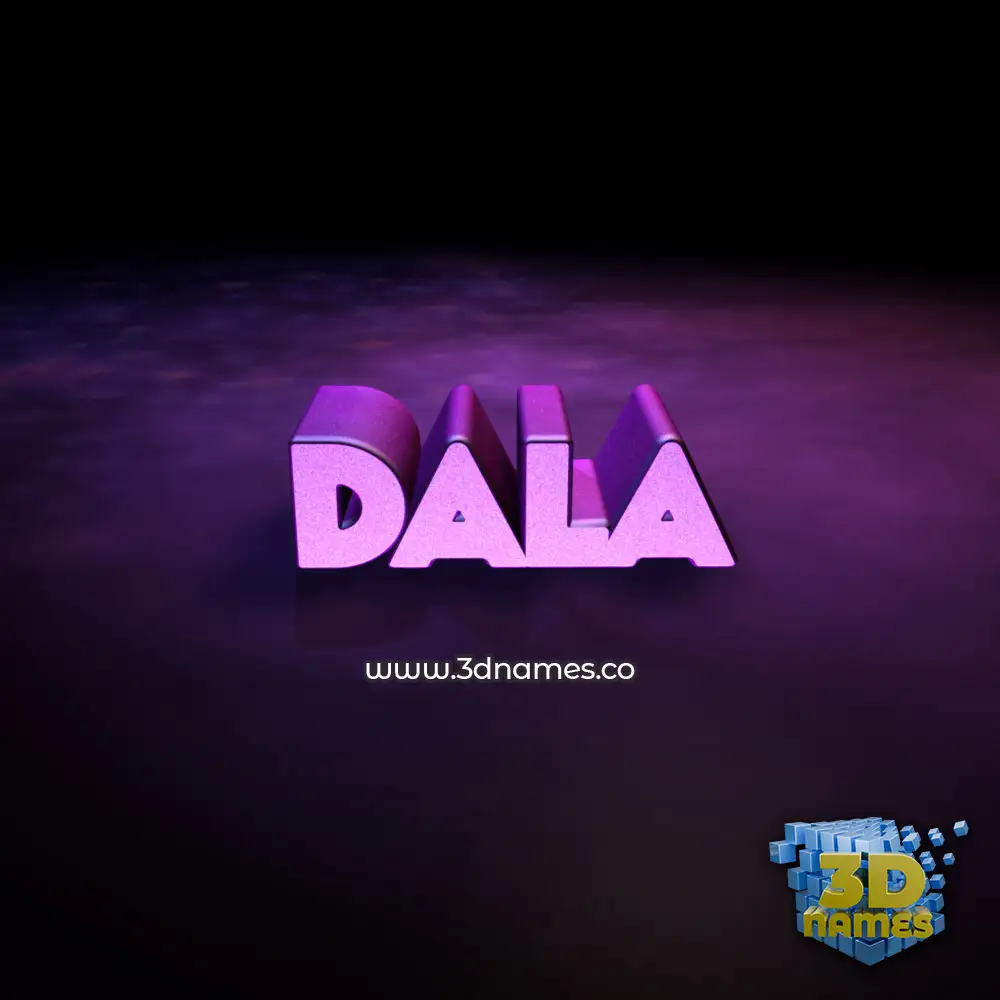 dala in Big Purple style - 3D name wallpaper