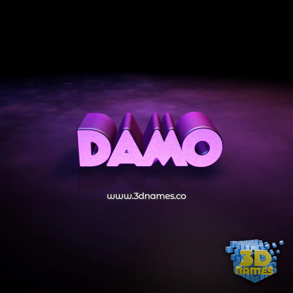 damo in Big Purple style - 3D name wallpaper