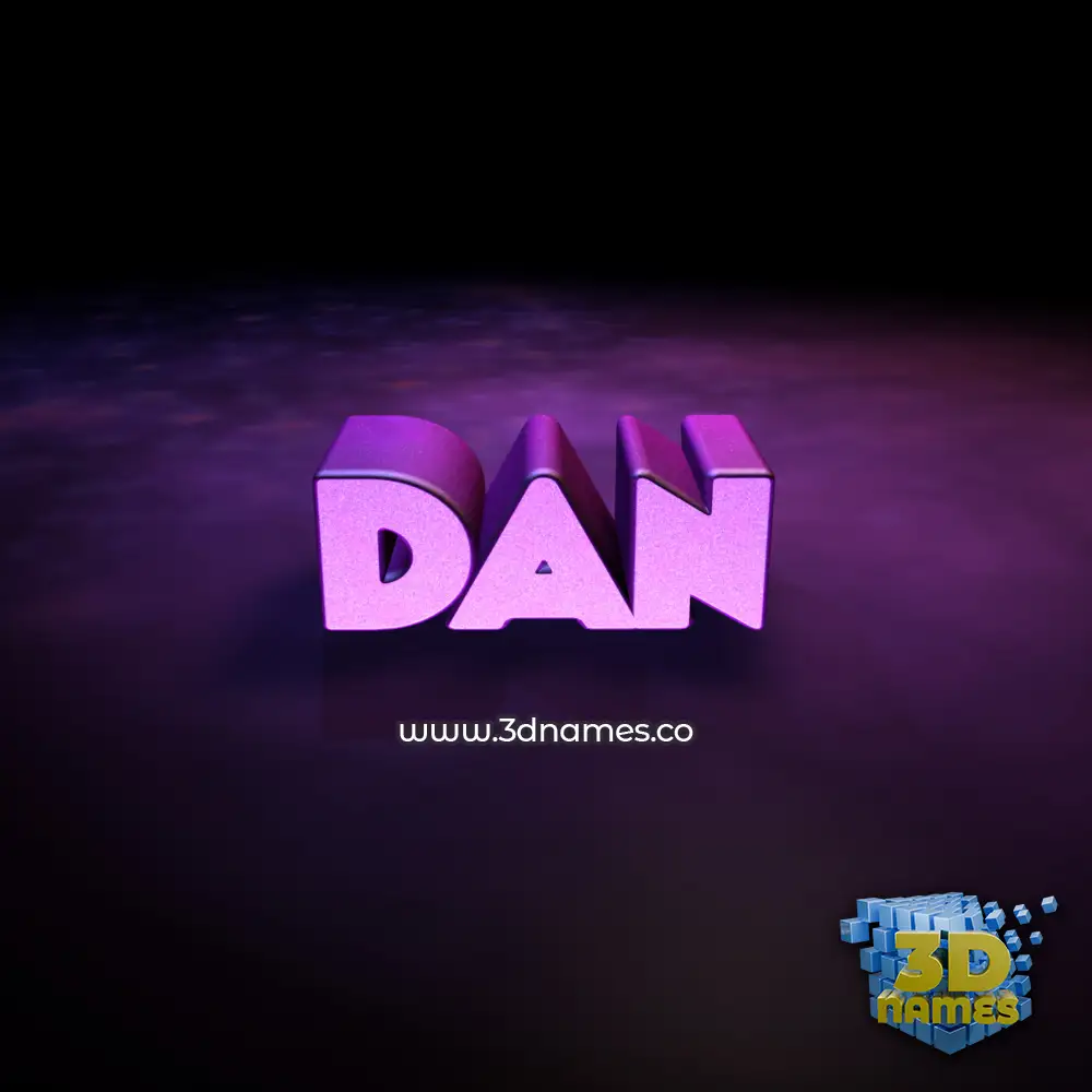 dan in Big Purple style - 3D name wallpaper