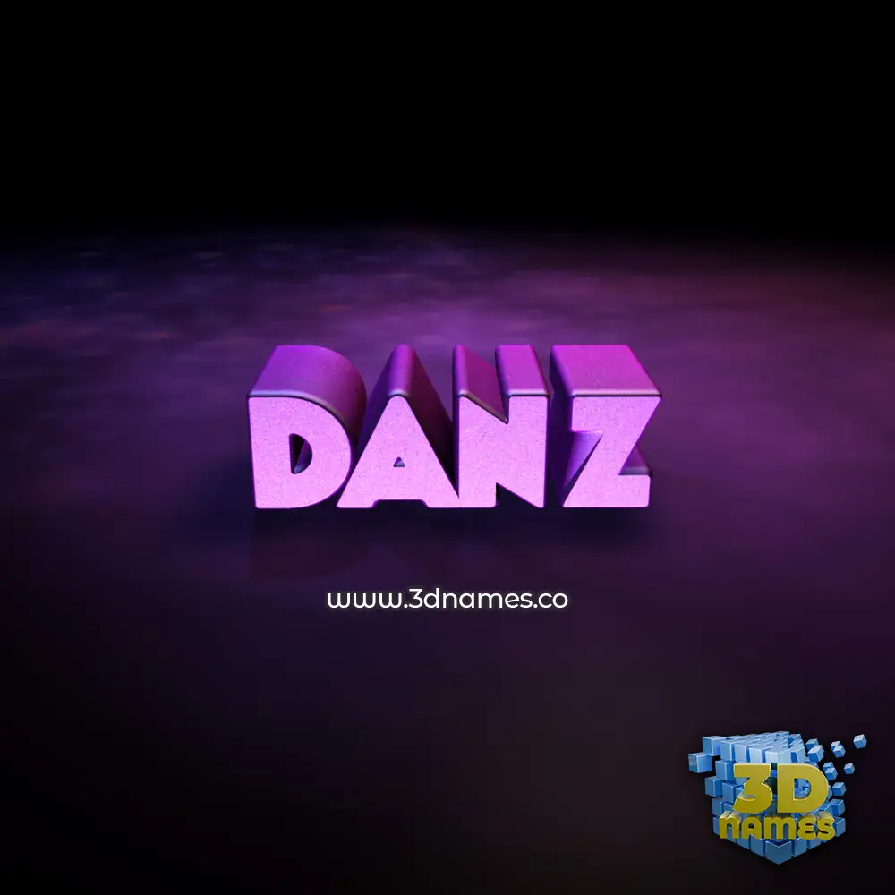 danz in Big Purple style - 3D name wallpaper