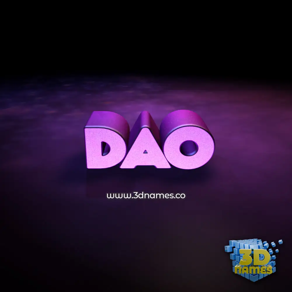 dao in Big Purple style - 3D name wallpaper
