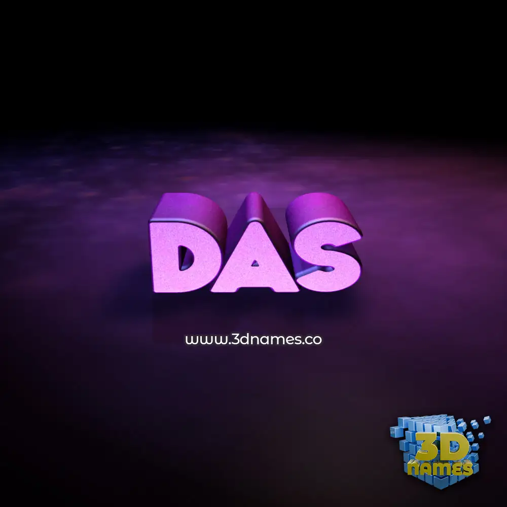 das in Big Purple style - 3D name wallpaper