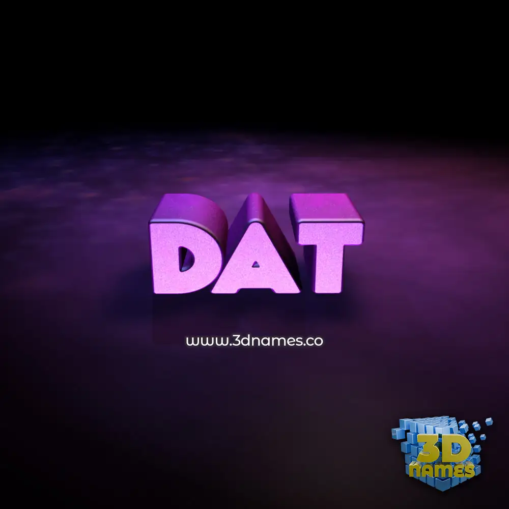dat in Big Purple style - 3D name wallpaper