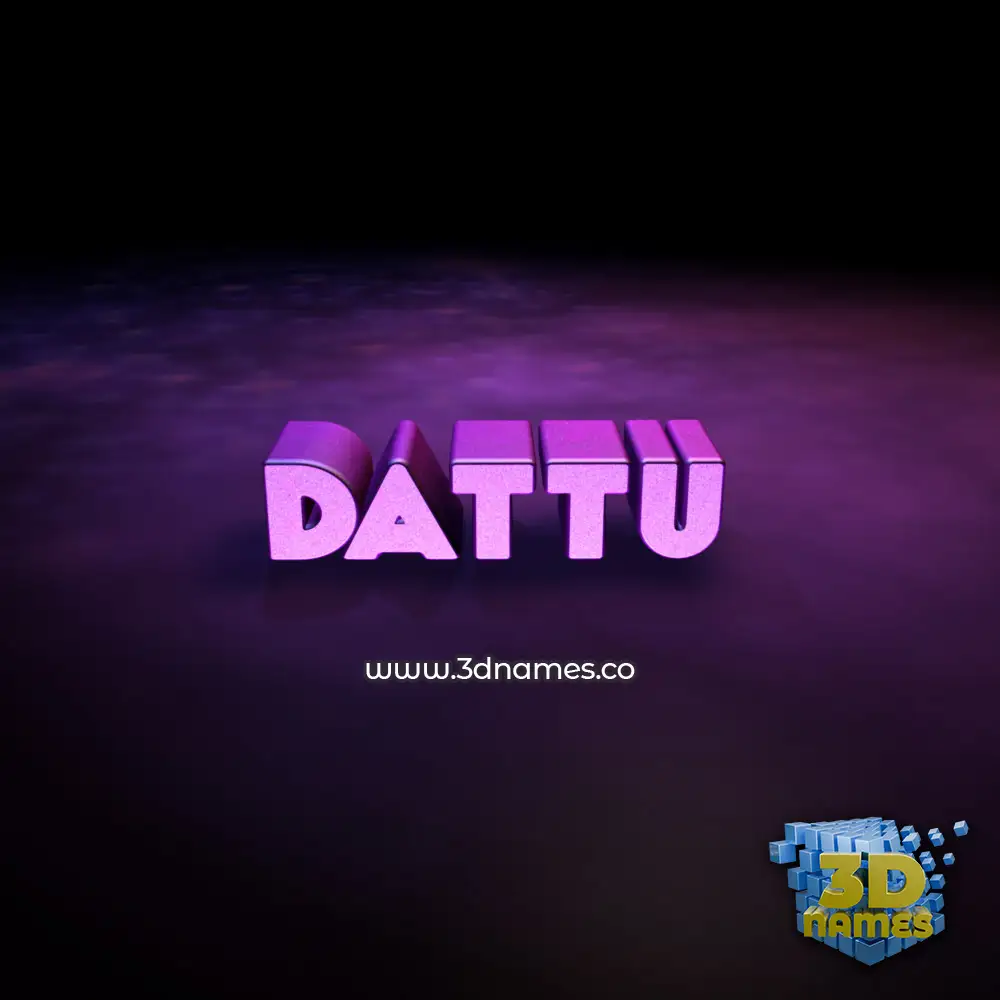 dattu in Big Purple style - 3D name wallpaper