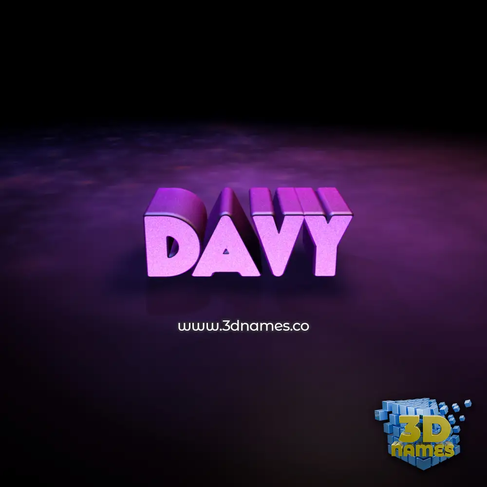 davy in Big Purple style - 3D name wallpaper