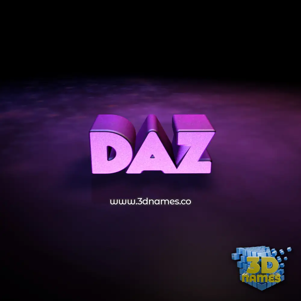 daz in Big Purple style - 3D name wallpaper