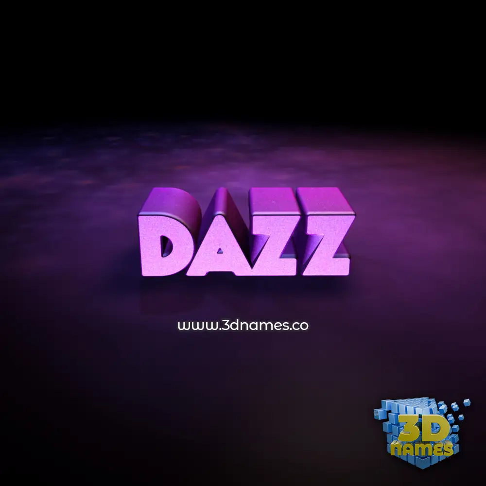 dazz in Big Purple style - 3D name wallpaper
