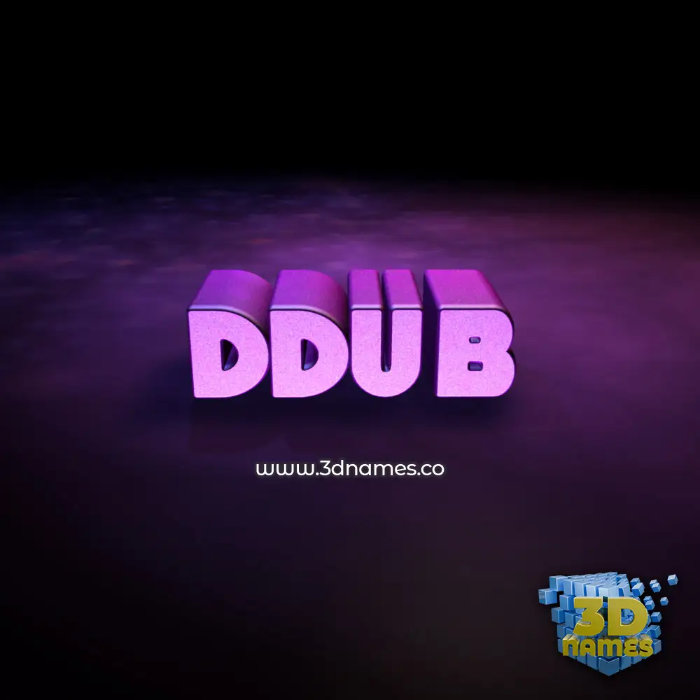 ddub in Big Purple style - 3D name wallpaper