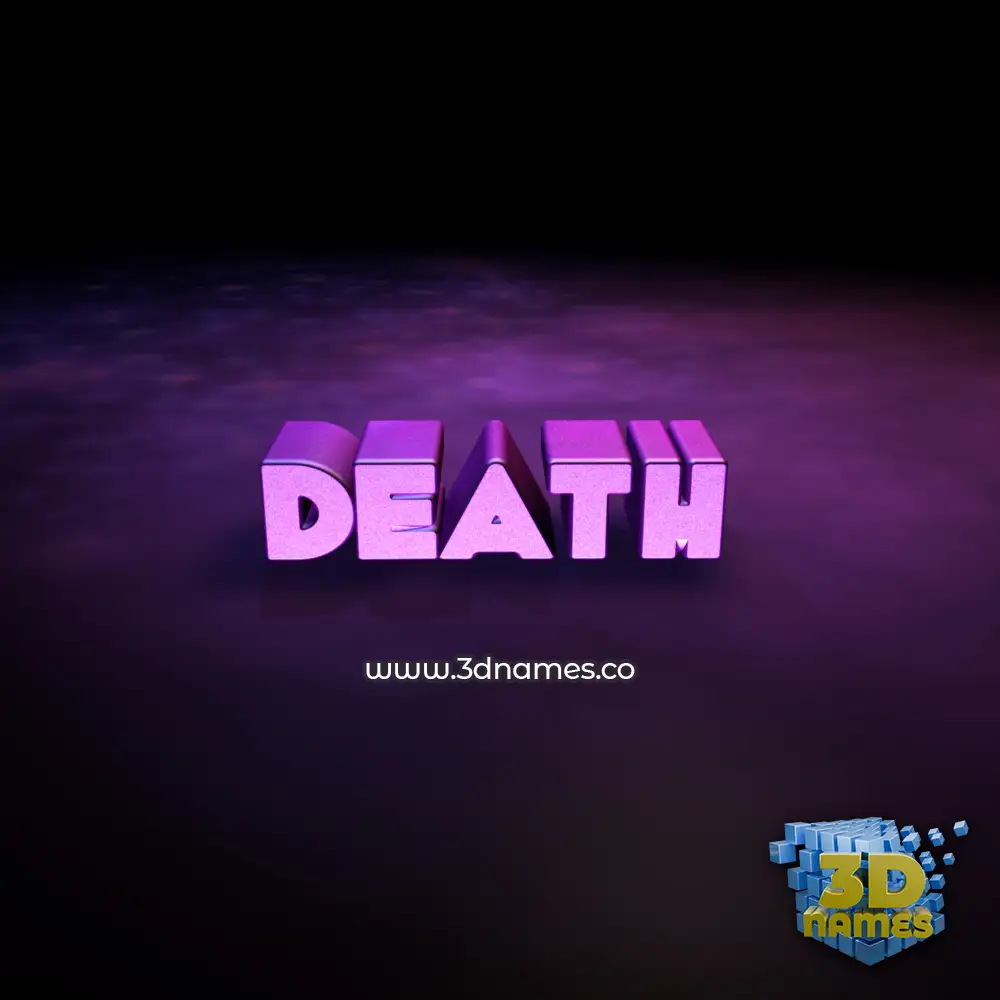death in Big Purple style - 3D name wallpaper